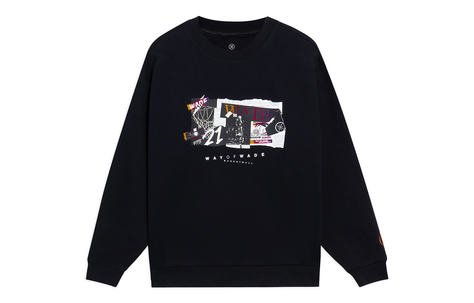 Li-Ning Way of Wade Black Crewneck Sweatshirt Unisex Pullover AWDT147-1