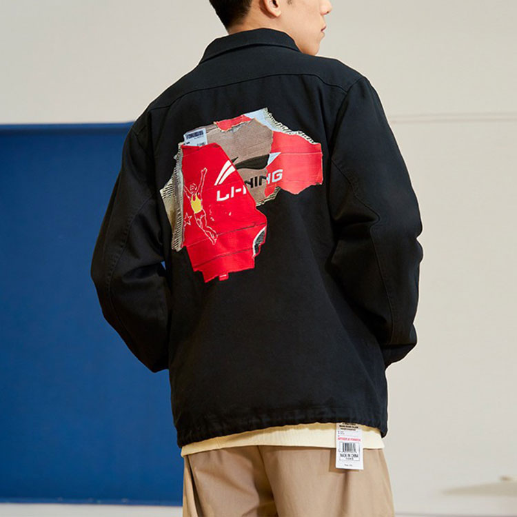 Details for Li-Ning x Way of Wade Themed Logo Print Jacket Black Menswear AJDR447-1