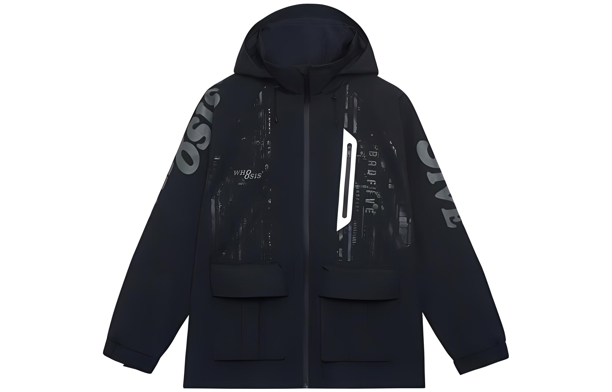 Li-Ning x WHOOSIS  Waterproof Windproof Hooded Jacket Black Casual Style AFDSD87-1