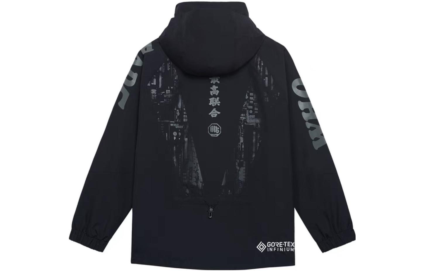 Lookbook 李寧 x WHOOSIS 防水防風連帽外套 黑色休閒風格 AFDSD87-1