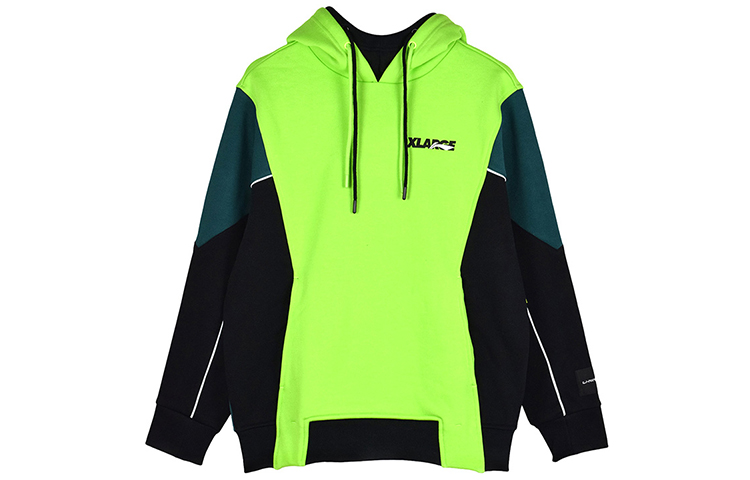 Li-Ning XLARGE Black Green Fleece Hoodie Pullover Casual Sportswear AWDND39-2