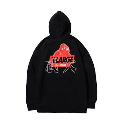 Li-Ning XLARGE Collab Loose Fit Pullover Hoodie Black Sportswear AWDNC87-2