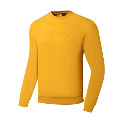 Li-Ning Yellow Pullover Sweatshirt - Solid Color with Letter Print Fitness AWDSA49-4