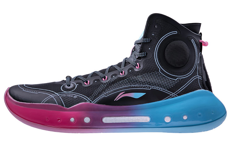 Li-Ning Yu Shuai 14 Beng High Basketball Professional Competition Shoes Miami Black/Blue/Pink ABAQ033-23