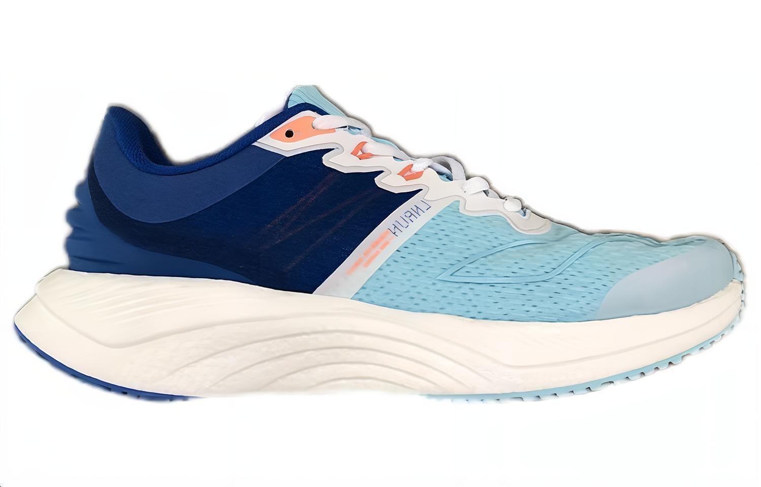 Order LiNing李寧 越影䨻織物透氣減震防滑耐磨低幫跑步鞋 男款 藍白