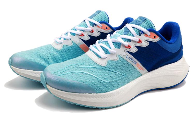 Lookbook LiNing李寧 越影䨻織物透氣減震防滑耐磨低幫跑步鞋 男款 藍白