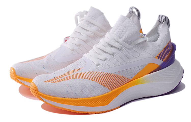 Order 李宁越影1.0減震透氣低幫跑步鞋 白橙