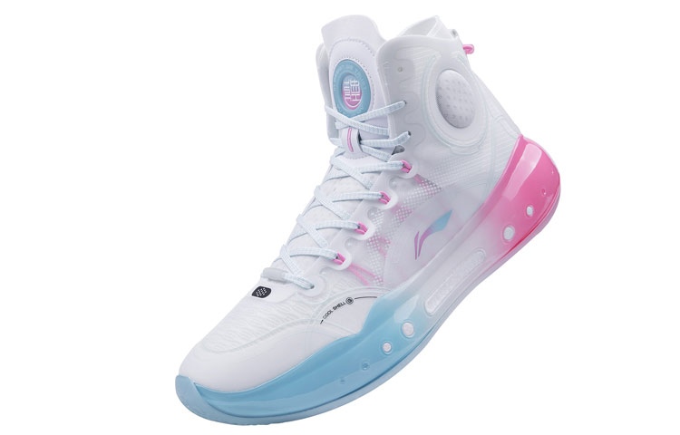 Lookbook 李宁 驭帅 14 䨻 迈阿密之夜 冰爽 防滑耐磨支撐 高幫 籃球鞋 白藍粉