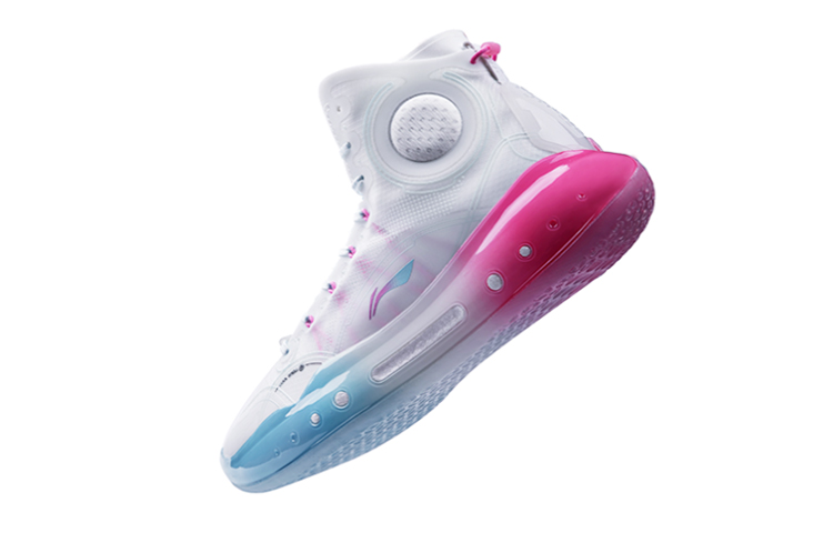 Shop 李宁 驭帅 14 䨻 迈阿密之夜 冰爽 防滑耐磨支撐 高幫 籃球鞋 白藍粉