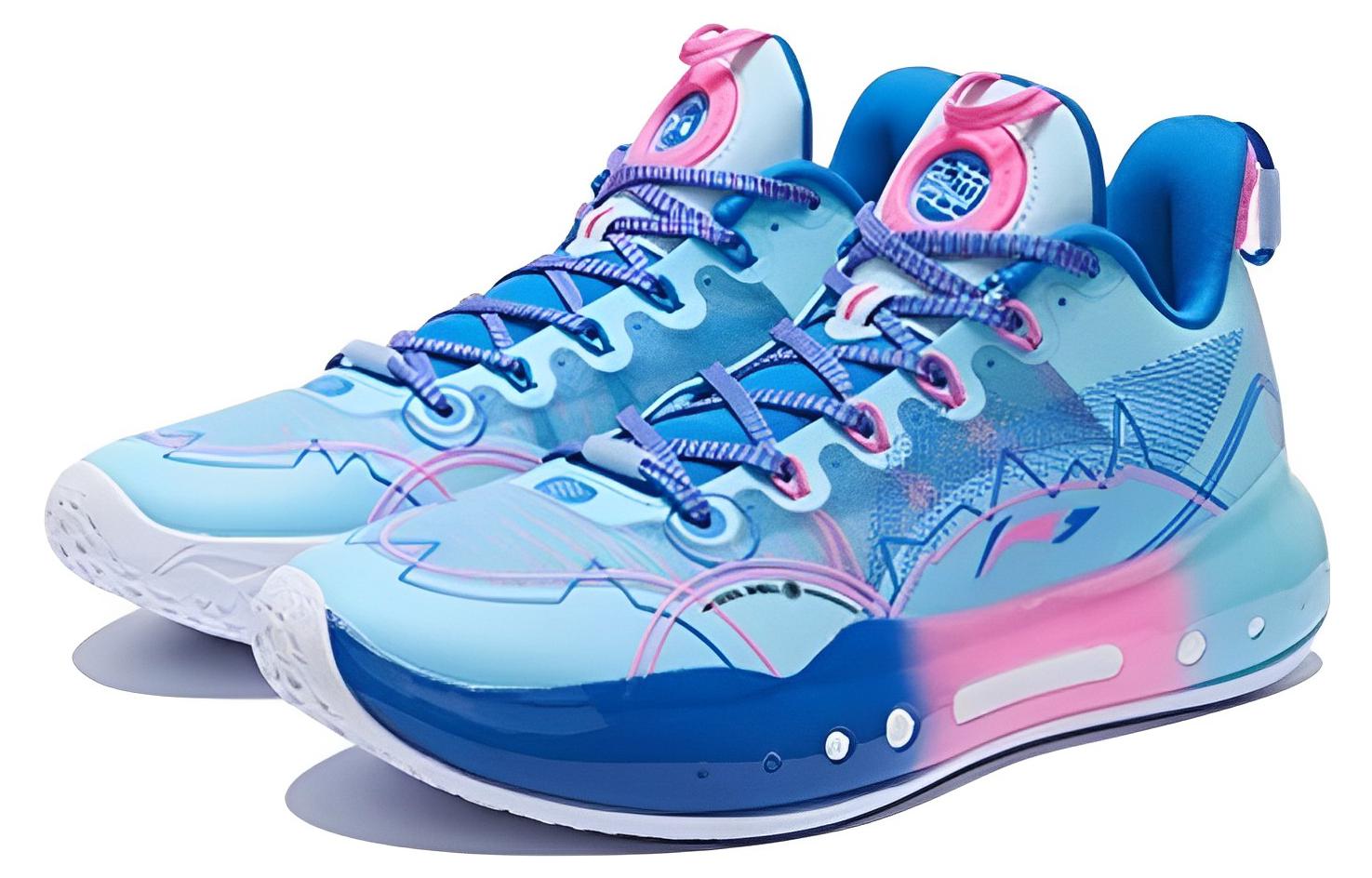 Lookbook LiNing李寧 驭帥 14 䨻 Low 一體織 減震耐磨透氣 低幫 籃球鞋 冰爽藍