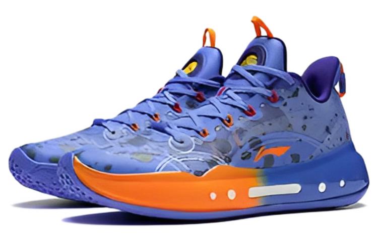 Shop 李宁 驭帅 14 䨻 低帮减震防滑耐磨籃球鞋 海灣藍賽艇藍