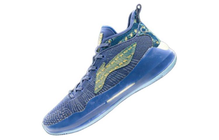 Lookbook 李寧 馭帥13 プレミアム ローカット バスケットシューズ ブルーイエロー ABAQ013-15