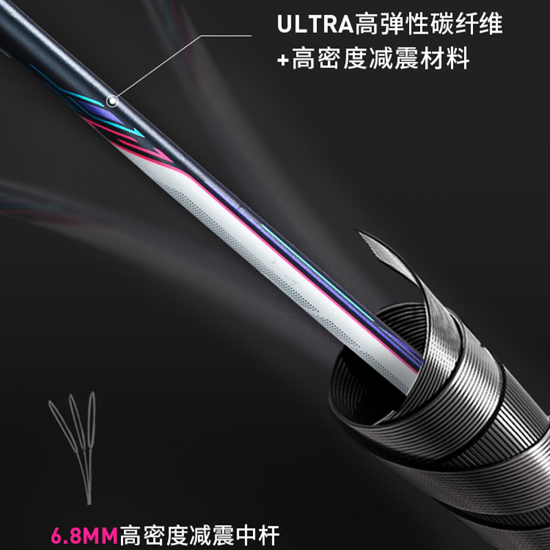 Details for Li-Ning Zhan Ji Full Carbon Raket Badminton 4U G5 Hijau/Merah Muda - Pro Defensive Control 8000