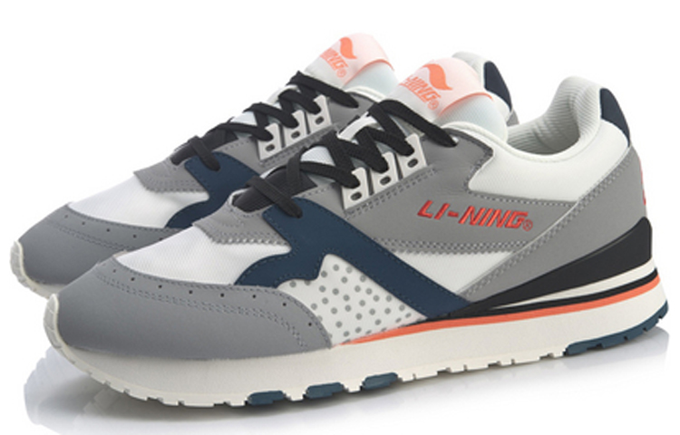 Li-Ning 001 Retro Athleisure Casual Sports Shoes Gray White 圖 3