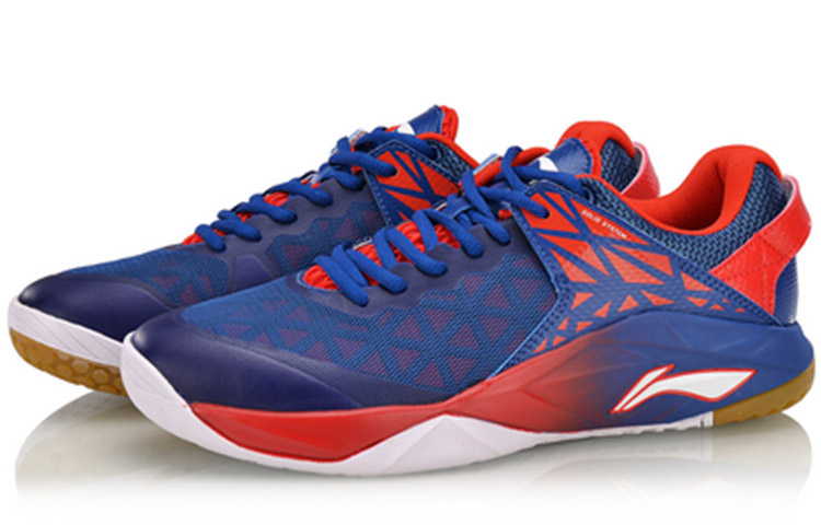 Lookbook 李宁铠甲網面耐磨防滑支撐減震透氣防扭轉羽毛球訓練鞋 法瓷藍