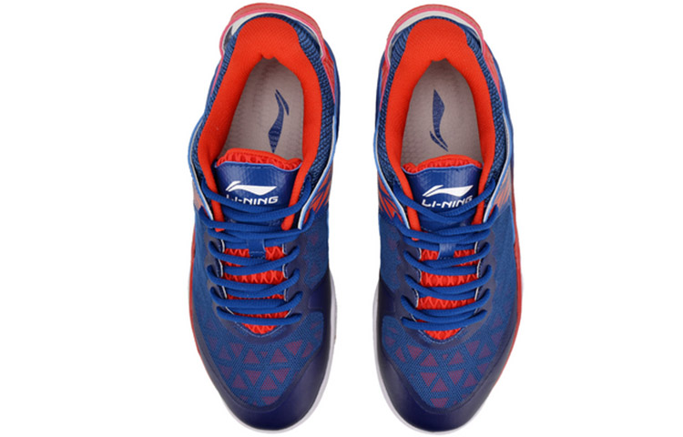 Shop 李宁铠甲網面耐磨防滑支撐減震透氣防扭轉羽毛球訓練鞋 法瓷藍
