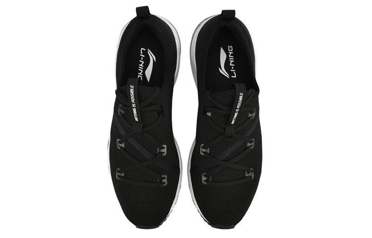 Li-Ning Casual Low-Top Running Sneaker 'Black White' 圖 4