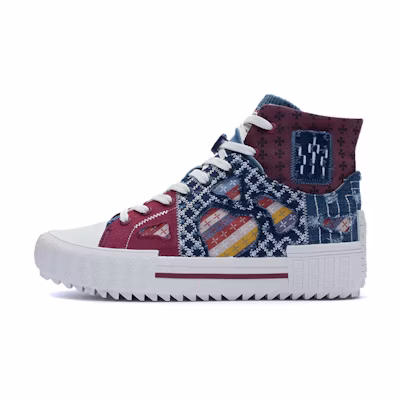 Li-Ning CF High-Top 'Red Blue Patchwork'