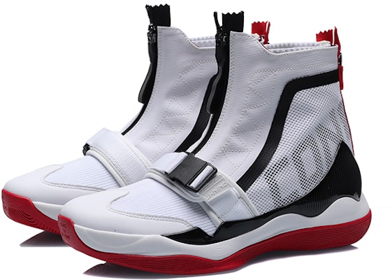 Li-Ning CF High Top Retro Basketball 'White Red' 'Suyi Fengqi Wu Cang' AGBN083-2 Lookbook Li-Ning CF High Top Retro Basketball 'White Red' 'Suyi Fengqi Wu Cang' AGBN083-2