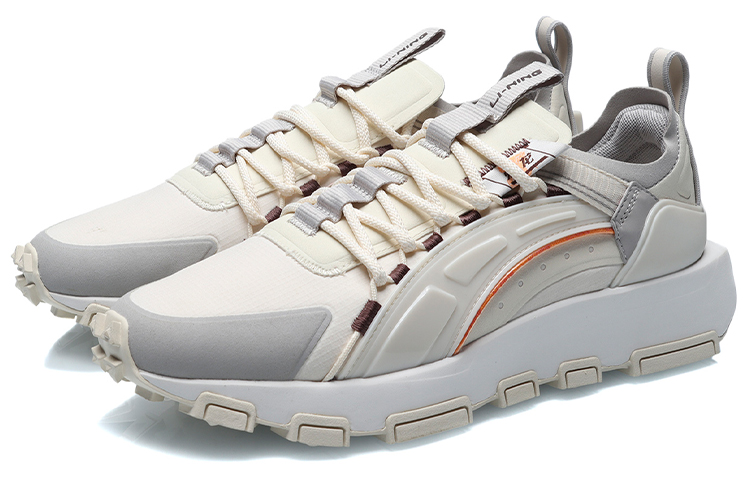 Lookbook LiNing李寧 經典休閒 低筒 跑步鞋 男女同款 杏灰