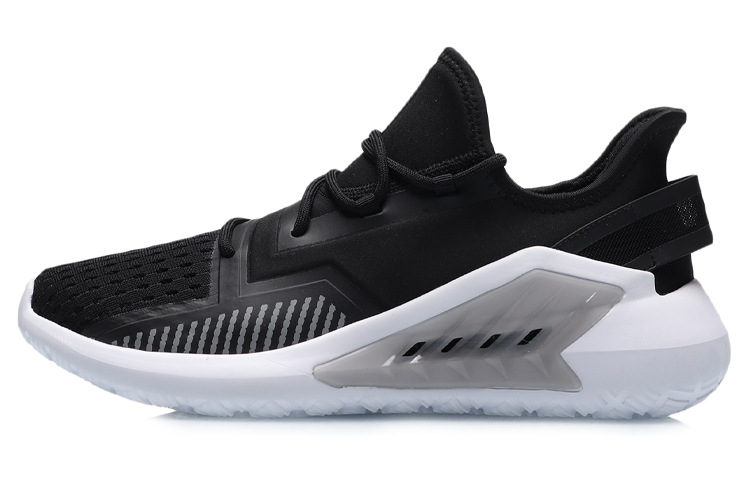 Buy 李寧減震透氣耐磨低幫運動休閒鞋男款黑白