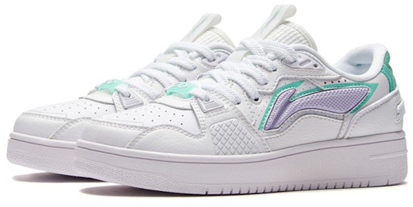 李寧 耐磨防滑 低筒 板鞋 女款 白紫色 Lookbook 李寧 耐磨防滑 低筒 板鞋 女款 白紫色