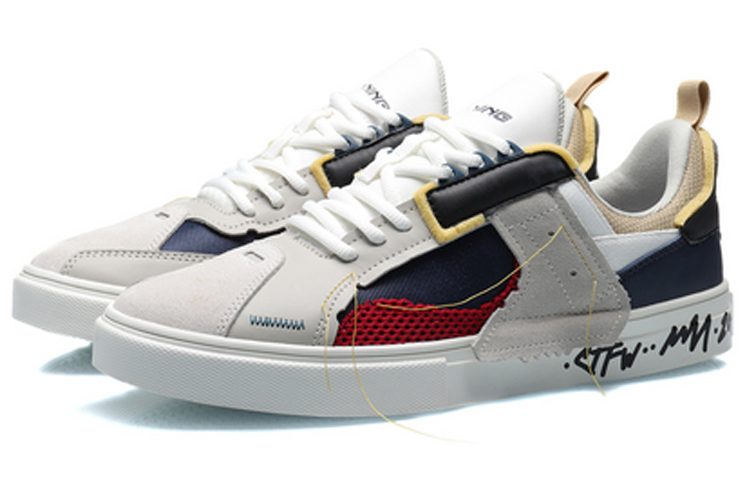 Lookbook LiNing李寧 CF 防滑耐磨 低幫 板鞋 男款 灰藍紅