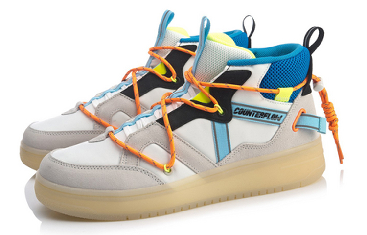 Lookbook 李寧 CF 防滑耐磨輕便 中幫 板鞋 灰白藍