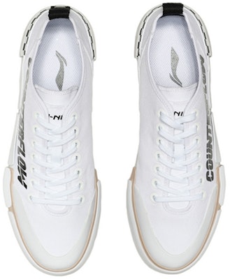 LiNing李寧 CF The One 經典休閒 低幫 板鞋 男女同款 標準白 Shop LiNing李寧 CF The One 經典休閒 低幫 板鞋 男女同款 標準白