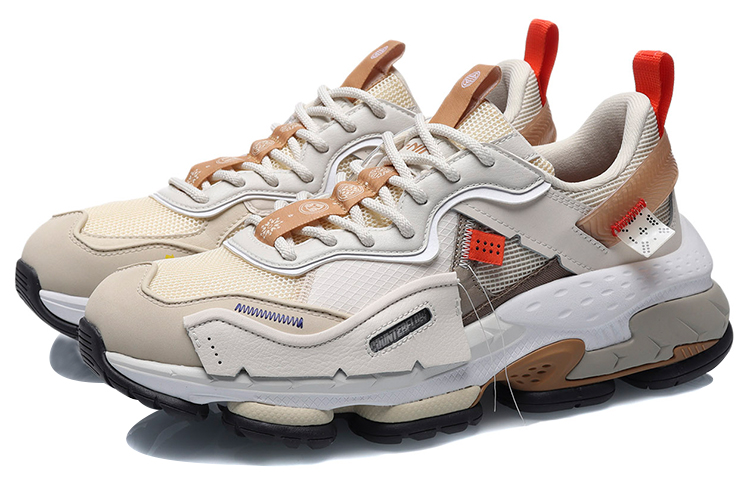 Lookbook LiNing李寧 CF 溯系列 隍城煙雲 洛川綾波漾 減震防滑耐磨 低幫 運動休閒鞋 男款 蛋奶灰