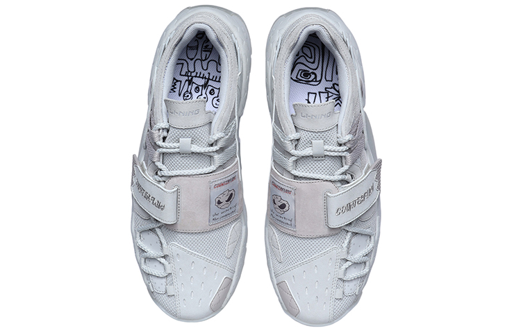 Shop 李寧 CF 逐跡 防滑耐磨 低幫 運動休閒鞋 白沙灰