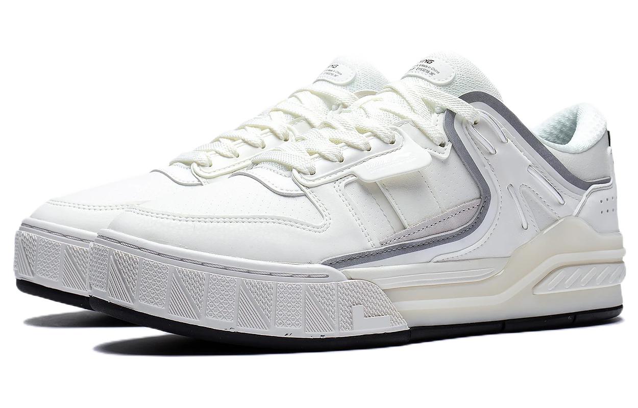 Lookbook LiNing李寧 晨曦 反光舒適柔彈 保暖增高 低筒 板鞋 男款 白灰色