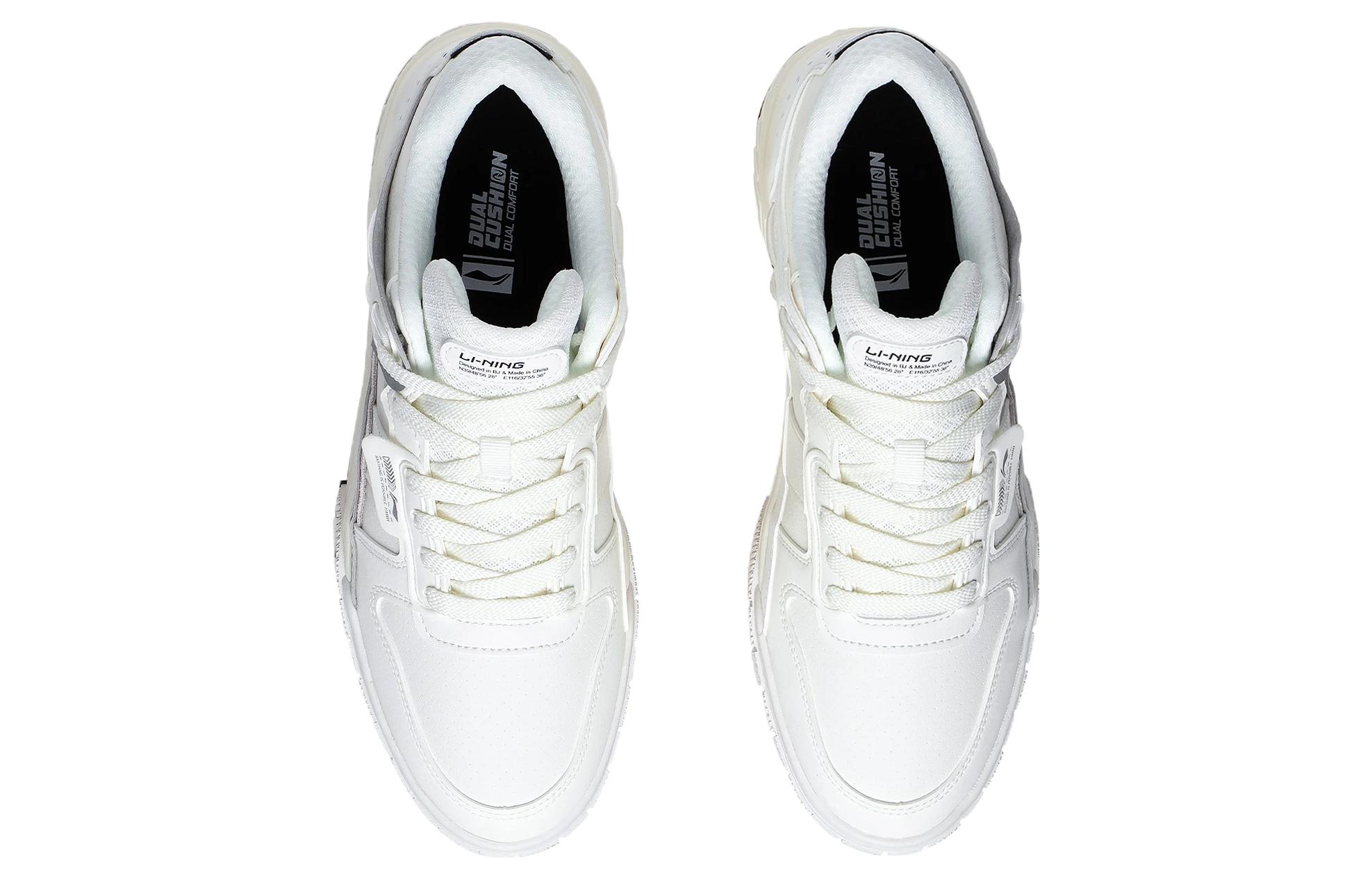 Shop LiNing李寧 晨曦 反光舒適柔彈 保暖增高 低筒 板鞋 男款 白灰色