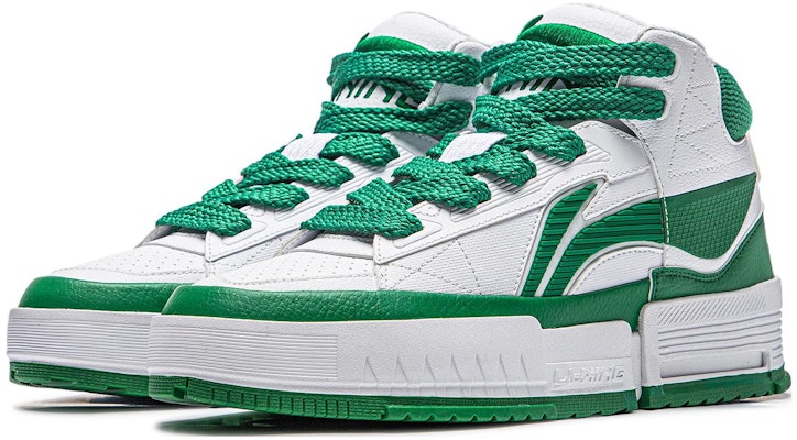 LiNing李寧 里呈hi 休閒百搭 防滑耐磨 中幫 板鞋 男款 白綠色 Lookbook LiNing李寧 里呈hi 休閒百搭 防滑耐磨 中幫 板鞋 男款 白綠色