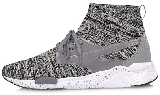 Li-Ning High Top Running Shoes 'Grey White Black' AGLM181-3 Buy Li-Ning High Top Running Shoes 'Grey White Black' AGLM181-3