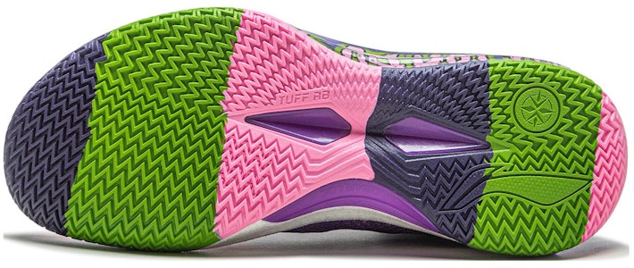 李宁 利刃4 SUPER DOG 減震耐磨防滑 中幫 籃球鞋 男款 紫黃 Sizing 李宁 利刃4 SUPER DOG 減震耐磨防滑 中幫 籃球鞋 男款 紫黃