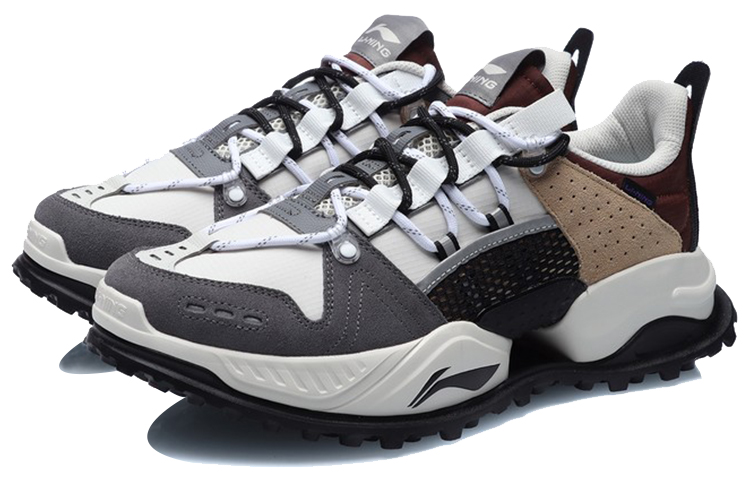 Li-Ning Low-top Running Shoe 'Grey White Brown' 圖 3
