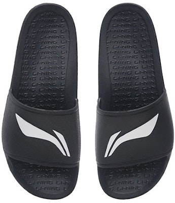 李寧 一字款休閒拖鞋 男女同款 黑色 Shop 李寧 一字款休閒拖鞋 男女同款 黑色