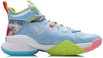 LiNing李寧 空襲7 減震防滑耐磨支撐回彈 高筒 籃球鞋 藍綠 Order LiNing李寧 空襲7 減震防滑耐磨支撐回彈 高筒 籃球鞋 藍綠