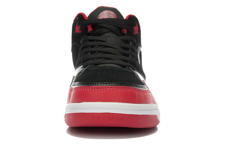 Shop 李寧レトロバスケMID 黒赤 (Rīningu Retoro Basuke MID Kuro Aka) ABCK049-2