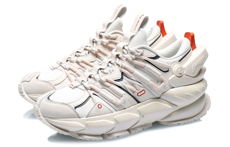 Lookbook 李寧ランニングシューズ 低床「エッグミルクグレー」 ARLR001-2