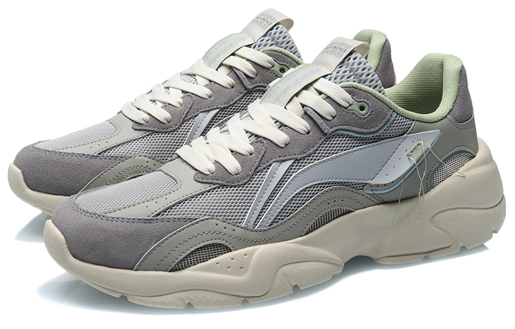 Lookbook 李寧LiNing 減震防滑耐磨 低幫 跑步鞋 男女同款 灰色