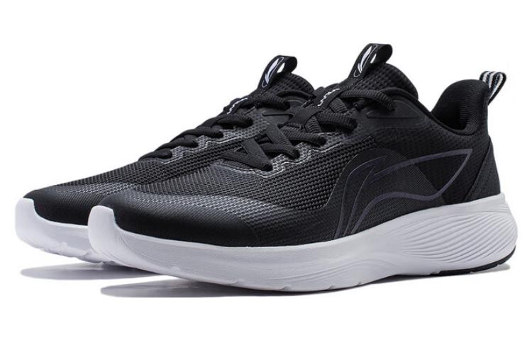 Lookbook Sepatu Lari Li-Ning Rendah 'Hitam Putih Reflektif' ARST063-3