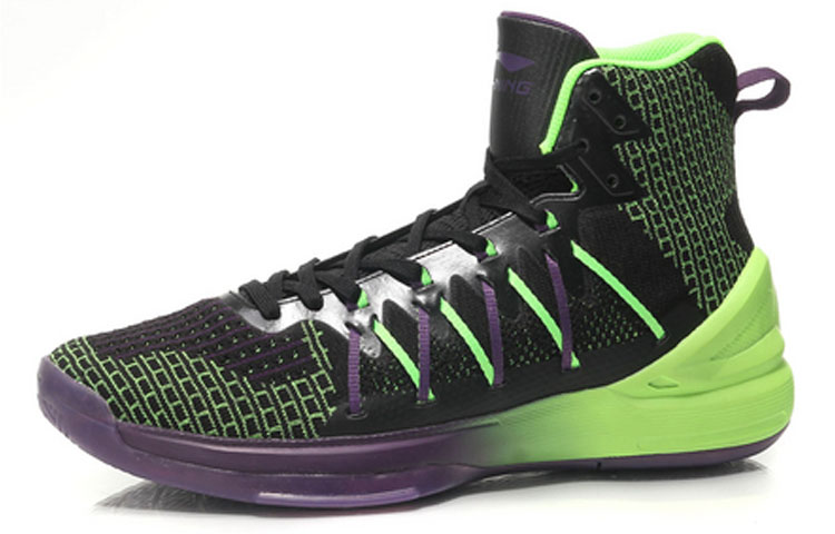 Li-Ning Shadow High-Top Basketball Shoes 'Black Green' 圖 2