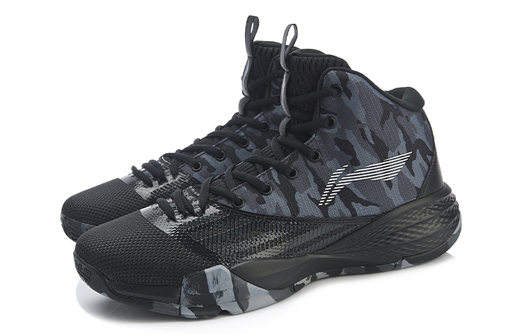 Lookbook Li-Ning Storm 1 Tinggi 'Camo Hitam' ABPP003-6
