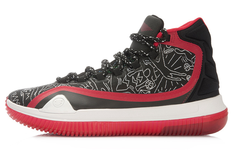 Buy LiNing李寧 毒牙 減震回彈 高筒實戰籃球鞋 黑紅