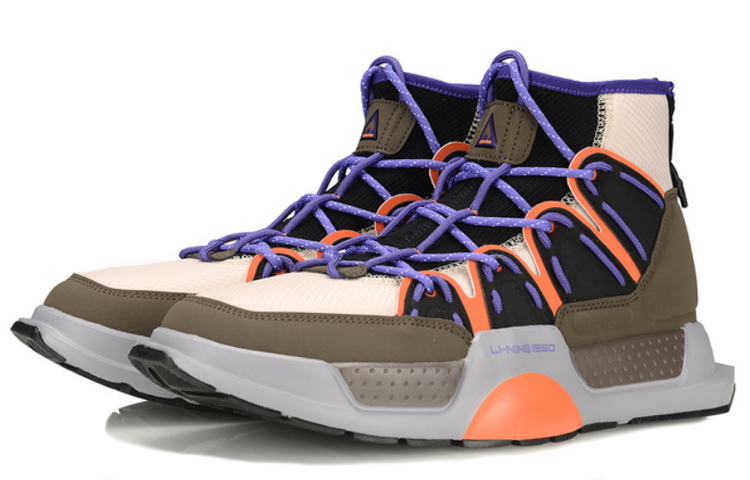 Lookbook 李宁悟道輕便耐磨高筒復古籃球鞋男款灰綠