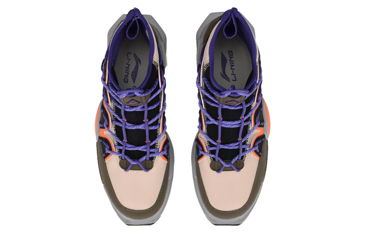 Shop 李宁悟道輕便耐磨高筒復古籃球鞋男款灰綠