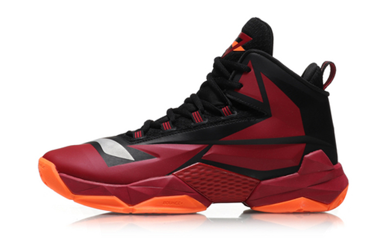 Buy 李宁 金刚 耐磨防滑 高帮 籃球專業比賽鞋 紅黑