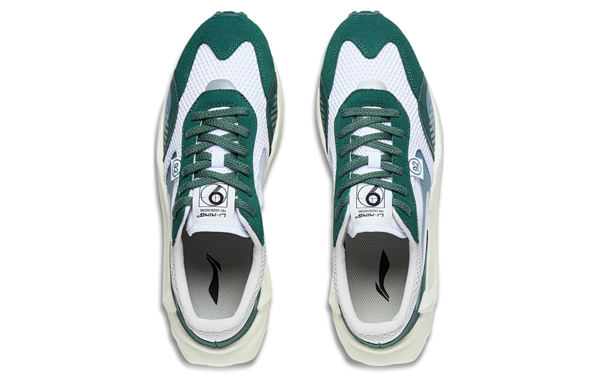 Shop Li-Ning Fangyuan EVO 'Putih Hijau' Sneakers AGCT015-2